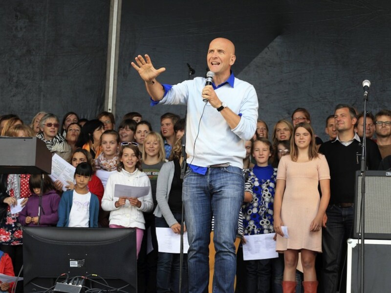 Nic Balthazar op het Gentse Sint-Pietersplein