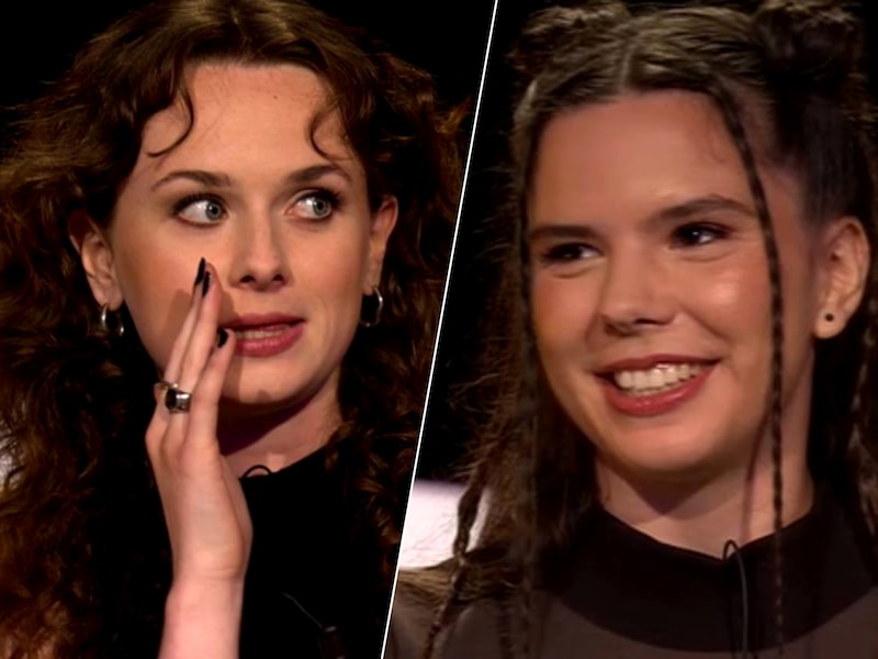 Amber Piddington (l) en Amber Broos in ‘De slimste mens’.