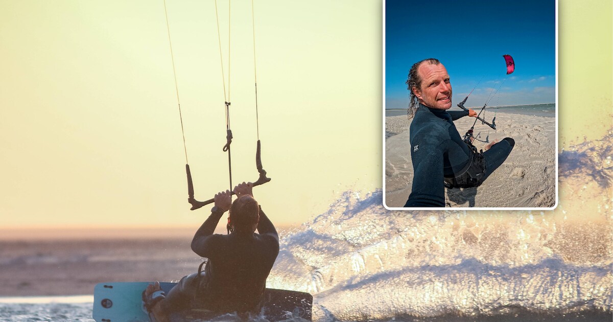 Koen Darras probeert dinsdag 17 uur onafgebroken te kitesurfen op de ...
