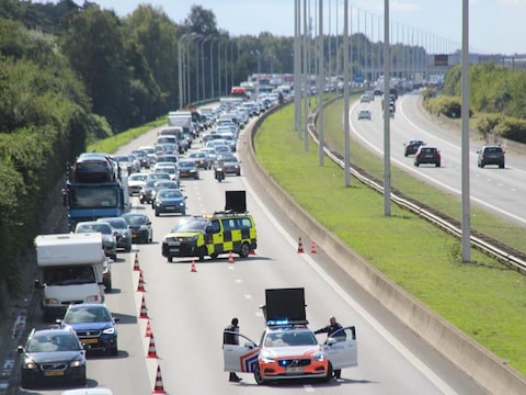 File op de E19 in Brecht (illustratiebeeld).
