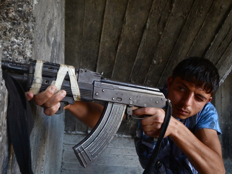 Syrische rebellenstrijder in Aleppo.