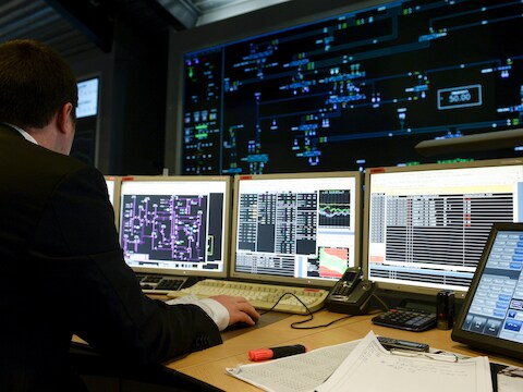 Het centrum voor dispatching van Elia in Brussel.