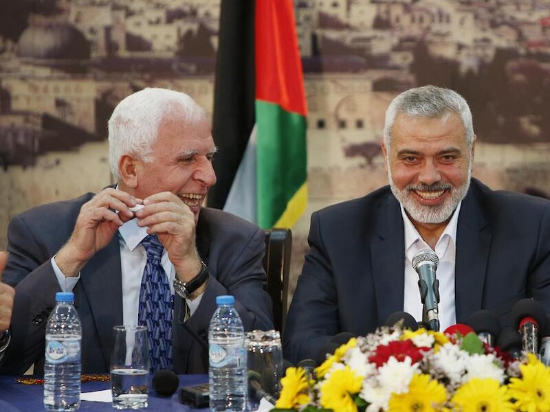 Azzam Al-Ahmed van Fatah en Ismail Haniyeh van Hamas.