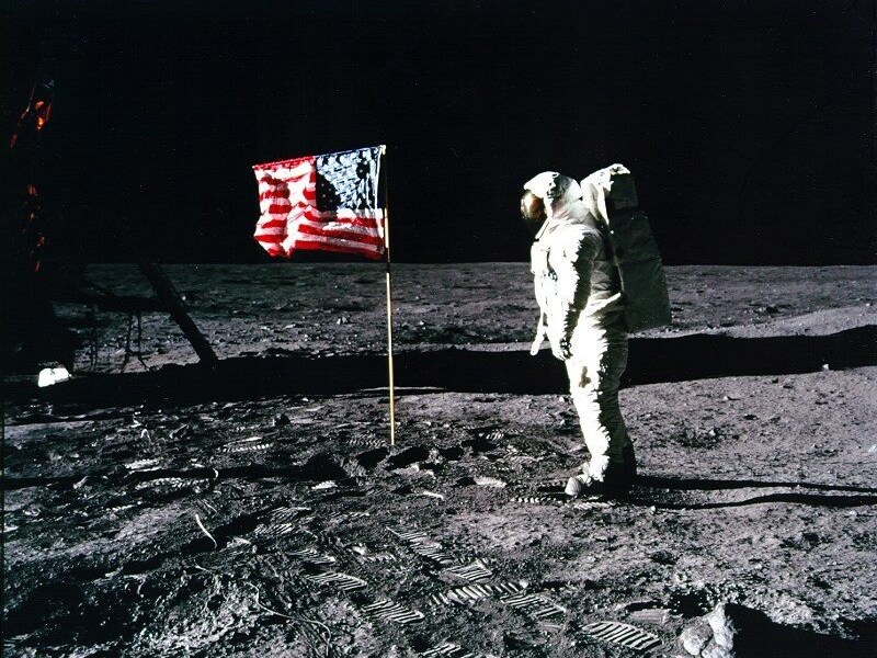 Neil Armstrong op de maan op 20 juli 1969.