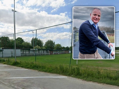 Het terrein van SK Zillebeke. Inzet: Schepen Peter De Groote.