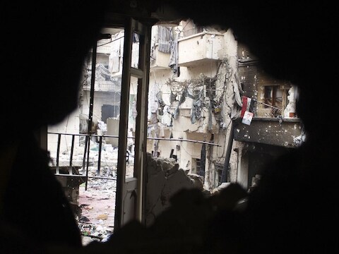 Een wijk in de Syrische stad Aleppo.