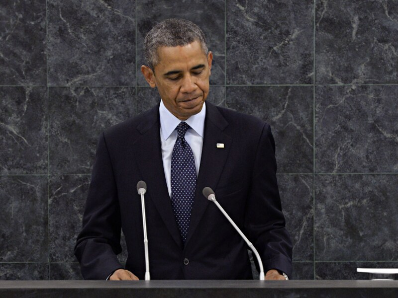 President Obama houdt een toespraak in de Algemene Vergadering van de Verenigde Naties.