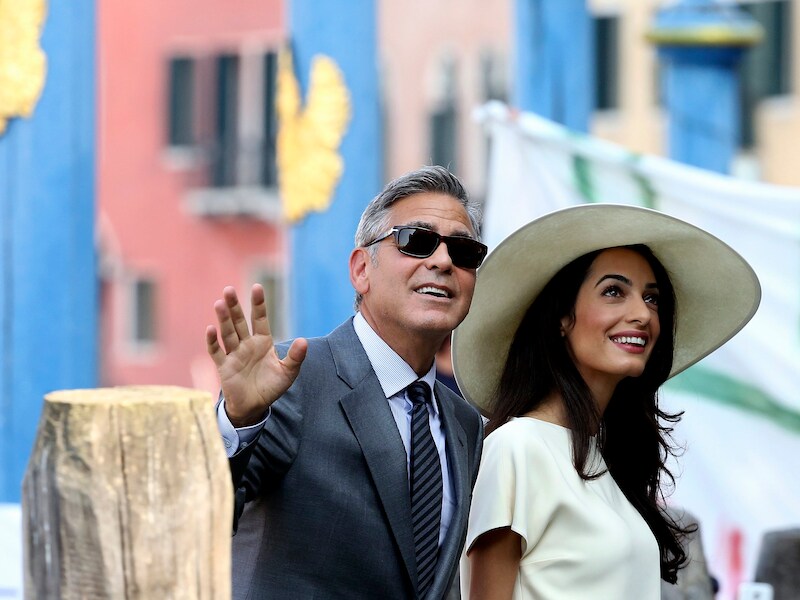 De echte George Clooney en zijn kersverse vrouw Amal.