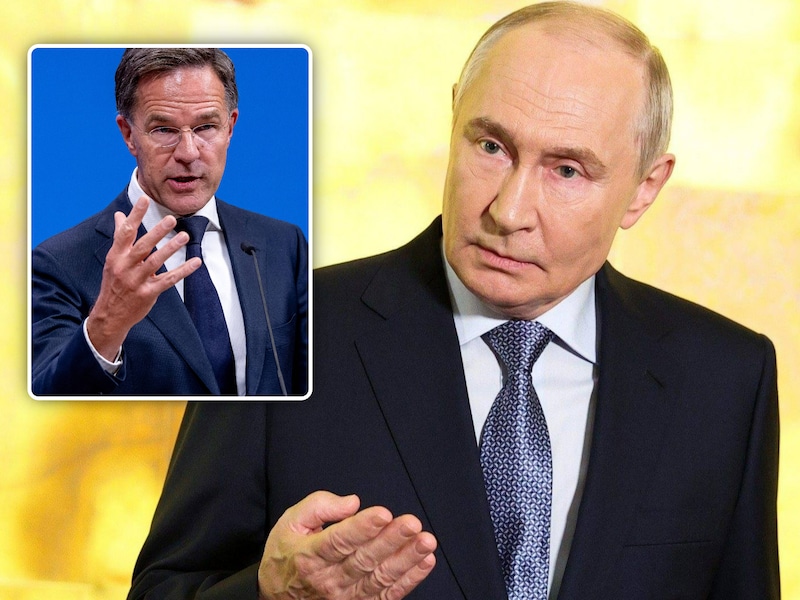 NAVO-baas Rutte en president Poetin.