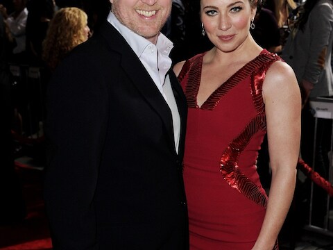 Regisseur Andrew Stanton en Lynn Collins, prinses Deja in 'John Carter'.