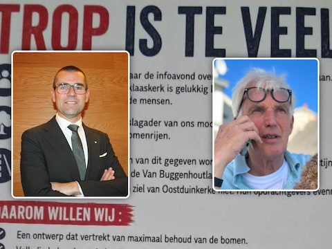 De tweedeverblijvers in Koksijde hebben de voorbije dagen op initiatief van Eric Markey (rechts) een protestfolder in de bus gekregen waarmee meer inspraak wordt geëist. Burgemeester Sander Loones (links) noemt het “ruzie stoken” tussen inwoners en tweedeverblijvers.