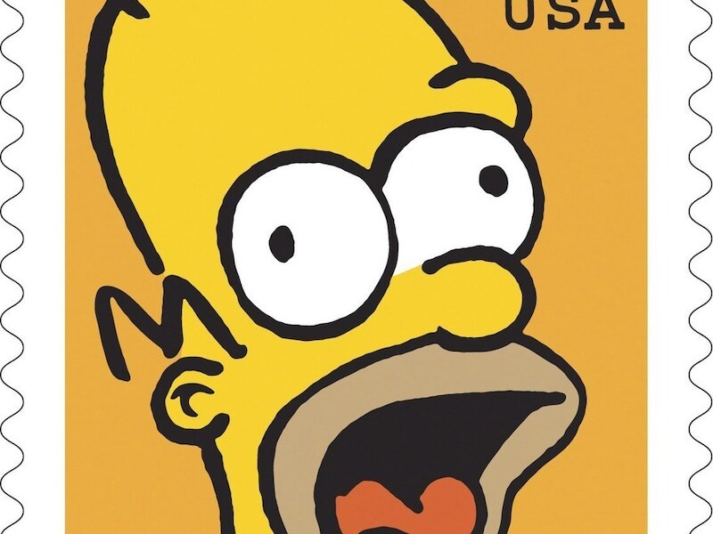 Homer Simpson op een Amerikaanse postzegel uit 2009.
