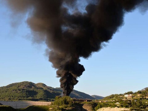 Een raketaanval in de Latakia-provincie, Syrië.