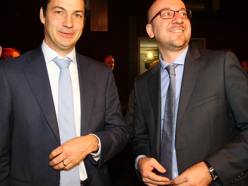 De liberale partijvoorzitters Alexander De Croo (Open Vld) en Charles Michel (MR).