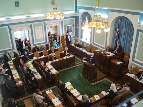 Het IJslandse parlement in Reykjavik.