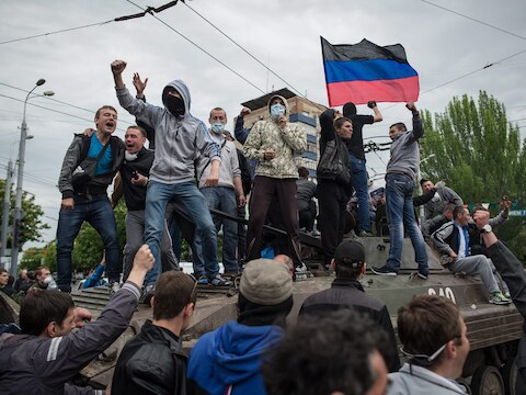 Pro-Russische opstandelingen in Oekraïne.