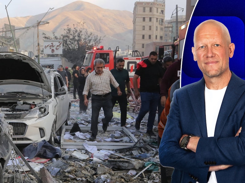 Beeld van de beschading in de Iraanse hoofdstad Teheran na de Israëlische aanval