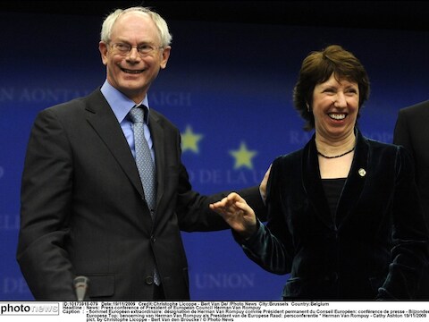 Premier Van Rompuy met Catherine Ashton.