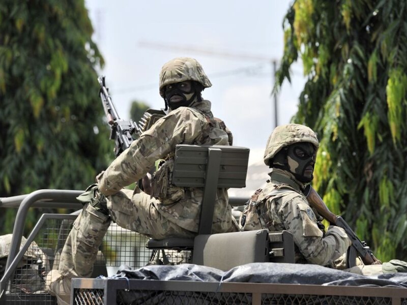 Soldaten van Afisma, die tot op heden in Mali waren.