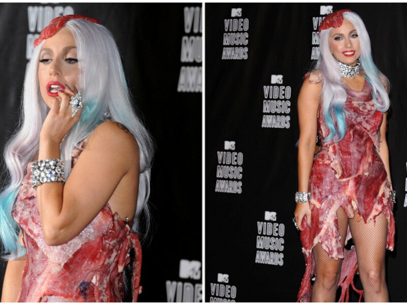 Vleesjurk van Lady Gaga uitgeroepen tot meest extravagante podiumkostuum.