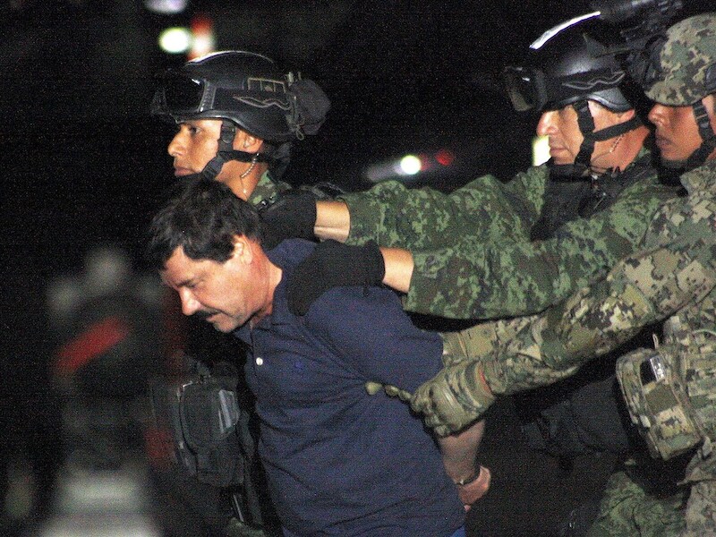 Drugsbaas El Chapo kon vorige week na een ontsnapping in 2015 terug ingerekend worden.