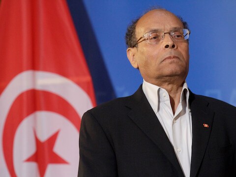 Moncef Marzouki, de president van Tunesië.