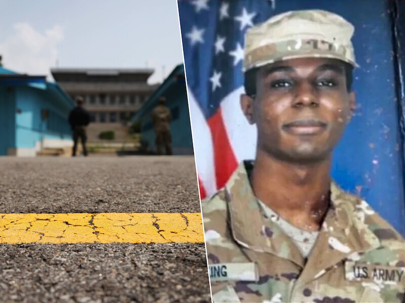 De zwaarbeveiligde wapenstilstandslijn / De Amerikaanse militair Travis King. 
