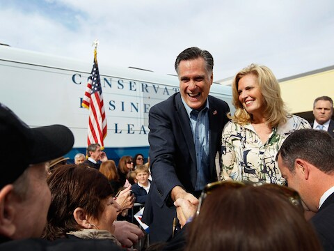 Mitt en Ann Romney.