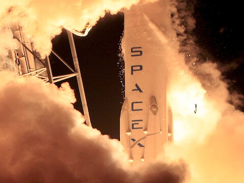 Archieffoto: de lancering van een SpaceX-raket in Cape Canaveral, Florida op 15 december 2015.