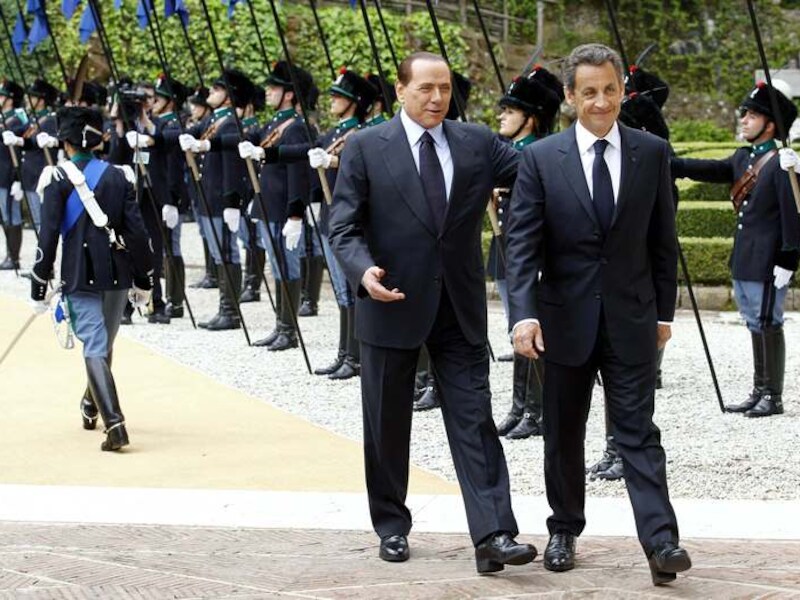 Silvio Berlusconi en Nicolas Sarkozy.