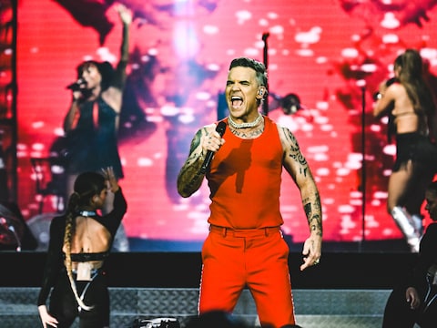 Robbie Williams trad zaterdagavond op bij Live is Live. 