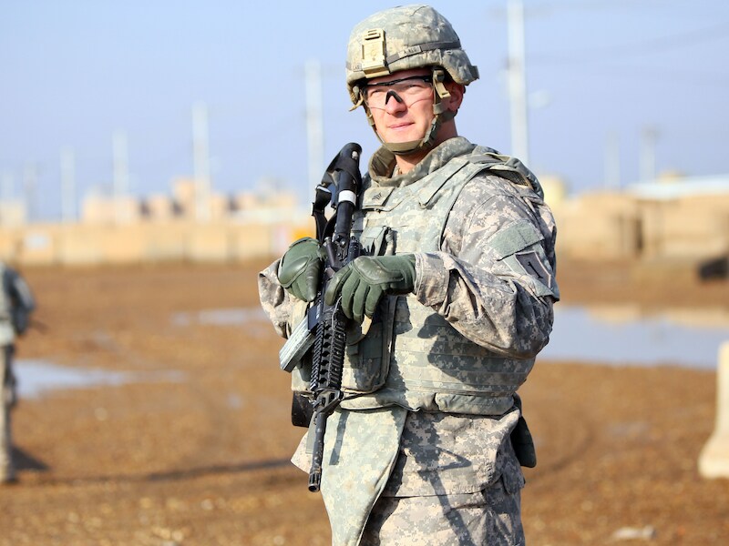 Een Amerikaanse militair in Irak.