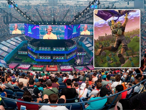 Een vorige editie van ‘Fortnite Global Championship’ in New York waarbij de beste spelers tegen elkaar moesten strijden in de populaire videogame (inzet).