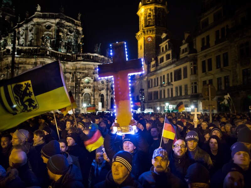 17.500 Duitsers liepen vorige week mee in een Pegida-betoging in Dresden.