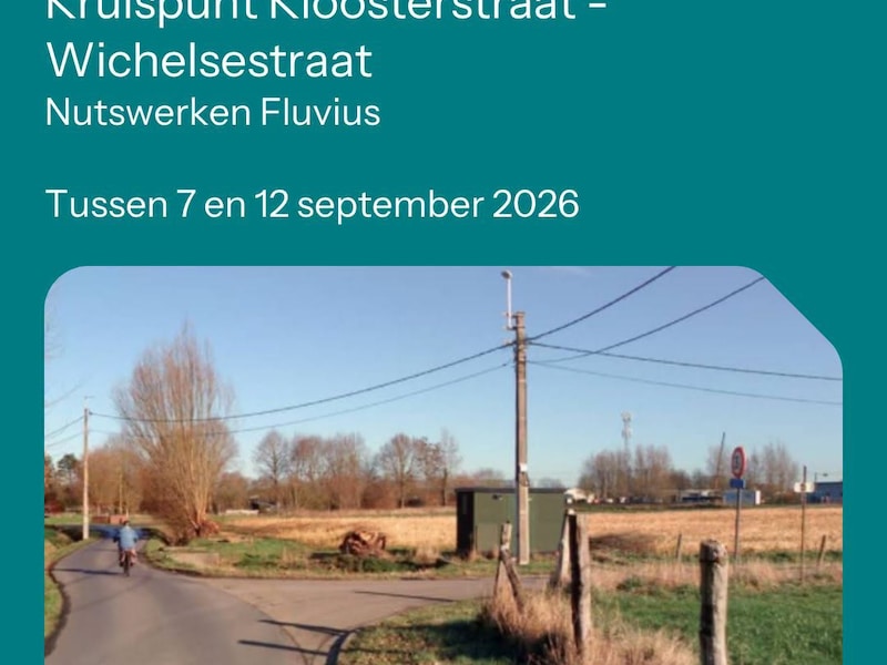 Kloosterstraat bijna een week dicht voor doorgaand verkeer: omleiding via Wichelsestraat, Wichelse Steenweg en Wijstraat