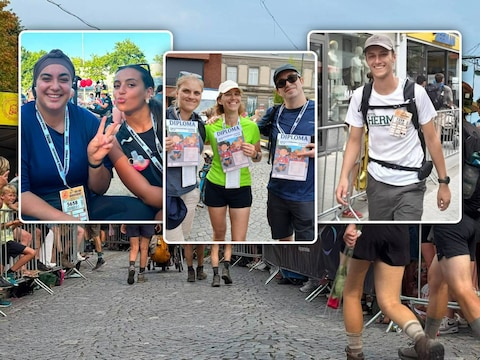 Ines, Rania, Caitlynn, Terka, Sébastien en Sander uit Ronse liepen de Dodentocht.