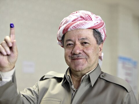 Massoud Barzani, de president van de autonome Koerdische regio in het noorden van Irak.