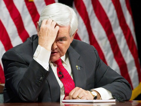 Newt Gingrich ziet zijn voorsprong smelten.