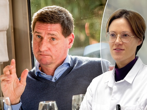 Links: ex-voetballer Glen De Boeck. Neuroloog Fenne Vandervorst (rechts) van UZ Brussel licht de grootste risicofactoren toe voor een hersenbloeding.