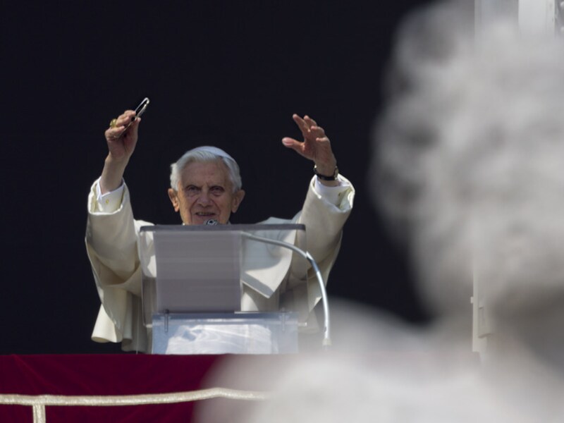 Paus Benedictus XVI op 17 februari in het Vaticaan.