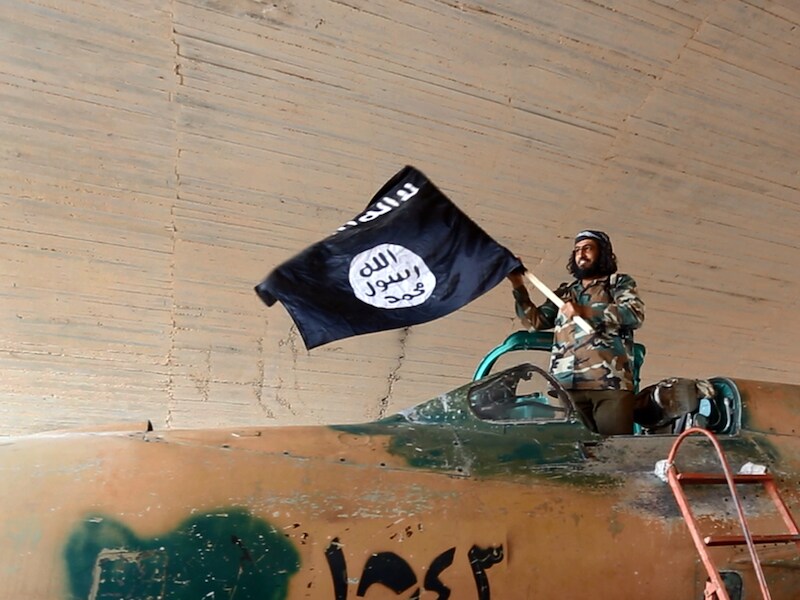 IS-strijder in Raqqa, in Syrië.