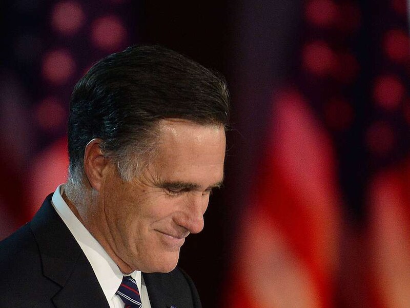 Mitt Romney na zijn nederlaag.