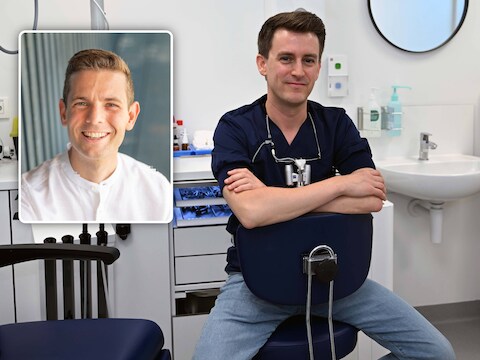 Simon Strobbe, neus-keel-oorarts in het ziekenhuis Heilig Hart in Leuven en de man achter burgemeester van Rotselaar Jelle Wouters (inzetfoto).