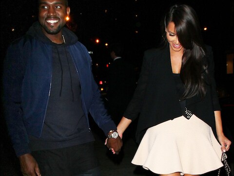 Kanye West en Kim Kardashian in New York City.