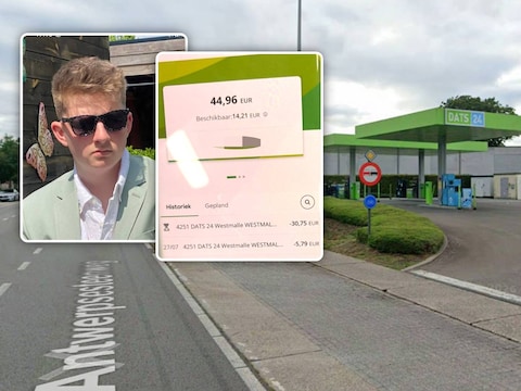 Na een tankbeurt bij DATS 24 in Westmalle keek Matts (inzetfoto links) verrast naar zijn bankapp.