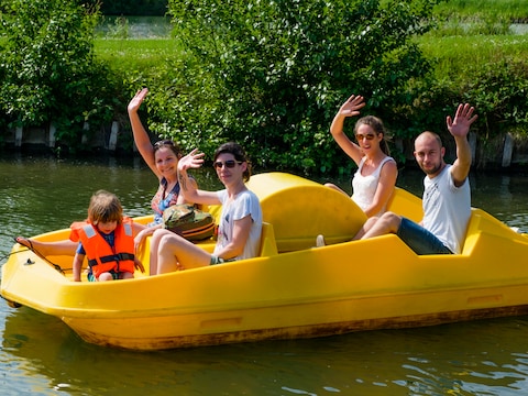 Waterfietsen in De Schorre.