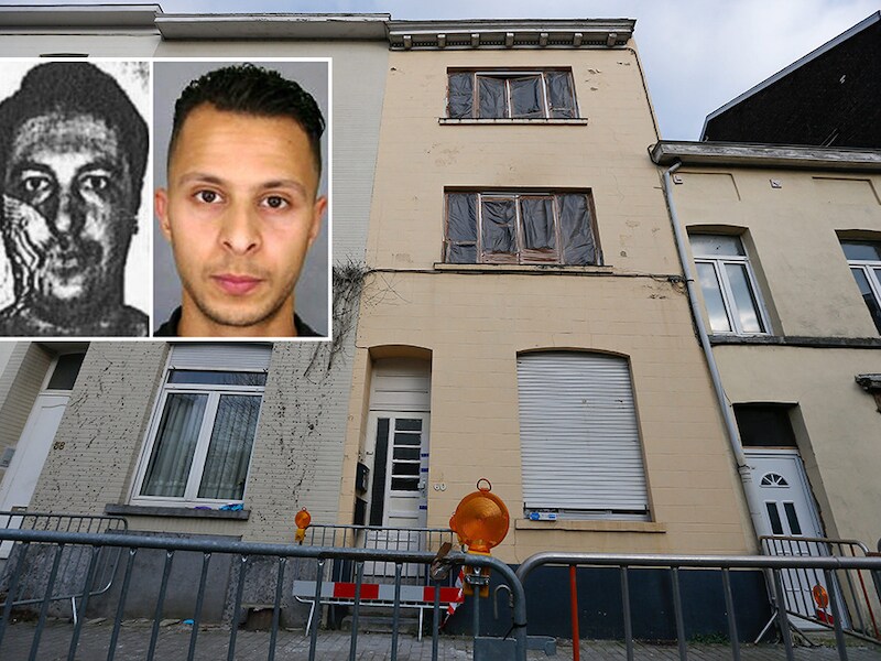 De woning in Vorst waar terreurverdachte Mohammed Belkaïd (l) op 15 maart door de politie werd uitgeschakeld.