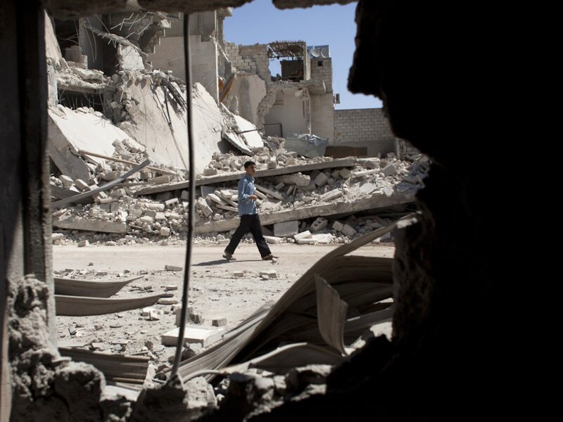 Straatbeeld van al-Bab op 1 september.
