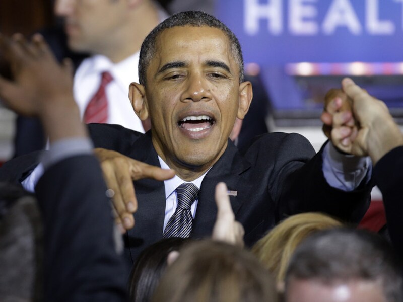 President Obama woensdag in Boston, waar hij sprak over 'Obamacare'.