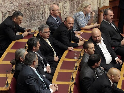 De fractie van Gouden Dagenraad in het Griekse Parlement.